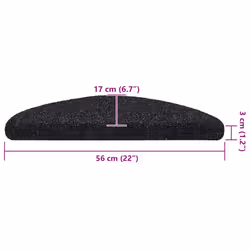 vidaXL Self-adhesive Stair Mats Decoration Stair Protector Anti-slip Stair Rug - black, 56 x 17 x 3 cm/ 20 pcs - Additional view 3