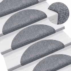 vidaXL Self-adhesive Stair Mats Decoration Stair Protector Anti-slip Stair Rug - light grey, 56 x 17 x 3 cm/ 20 pcs - Additional view 4