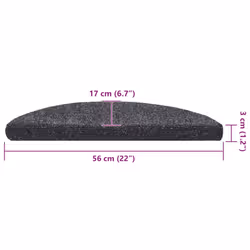 vidaXL Self-adhesive Stair Mats Decoration Stair Protector Anti-slip Stair Rug - dark grey, 56 x 17 x 3 cm/ 30 pcs - Additional view 7