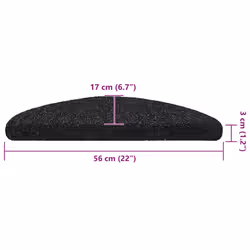 vidaXL Self-adhesive Stair Mats Decoration Stair Protector Anti-slip Stair Rug - black, 56 x 17 x 3 cm/ 30 pcs - Additional view 3