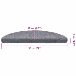 vidaXL Self-adhesive Stair Mats Decoration Stair Protector Anti-slip Stair Rug - light grey, 56 x 17 x 3 cm/ 30 pcs - Additional view 3