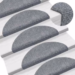 vidaXL Self-adhesive Stair Mats Decoration Stair Protector Anti-slip Stair Rug - light grey, 56 x 17 x 3 cm/ 30 pcs - Additional view 4