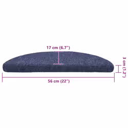 vidaXL Self-adhesive Stair Mats Decoration Stair Protector Anti-slip Stair Rug - blue, 56 x 17 x 3 cm/ 30 pcs - Additional view 3