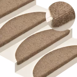 vidaXL Self-adhesive Stair Mats Decoration Stair Protector Anti-slip Stair Rug - cream, 56 x 17 x 3 cm/ 30 pcs - Additional view 4