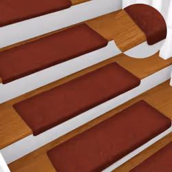 vidaXL Stair Mats Carpet Stair Treads Decor Stair Step Protector Needle Punch - red, 30 pcs - Additional view 4