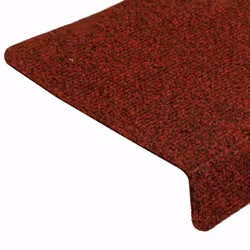 vidaXL Stair Mats Carpet Stair Treads Decor Stair Step Protector Needle Punch - red, 30 pcs - Additional view 5