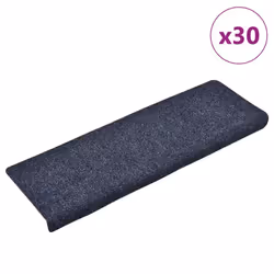 vidaXL Stair Mats Carpet Stair Treads Decor Stair Step Protector Needle Punch - blue, 30 pcs