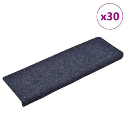 vidaXL Stair Mats Carpet Stair Treads Decor Stair Step Protector Needle Punch - blue, 30 pcs