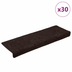 vidaXL Stair Mats Carpet Stair Treads Decor Stair Step Protector Needle Punch - brown, 30 pcs