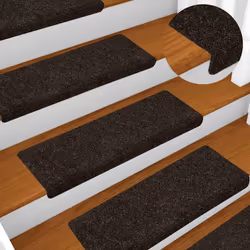 vidaXL Stair Mats Carpet Stair Treads Decor Stair Step Protector Needle Punch - brown, 30 pcs - Additional view 4