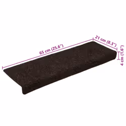 vidaXL Stair Mats Carpet Stair Treads Decor Stair Step Protector Needle Punch - brown, 30 pcs - Additional view 7