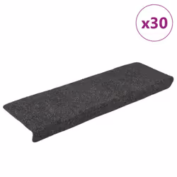 vidaXL Stair Mats Carpet Stair Treads Decor Stair Step Protector Needle Punch - anthracite, 30 pcs