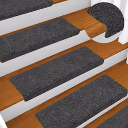 vidaXL Stair Mats Carpet Stair Treads Decor Stair Step Protector Needle Punch - anthracite, 30 pcs - Additional view 4