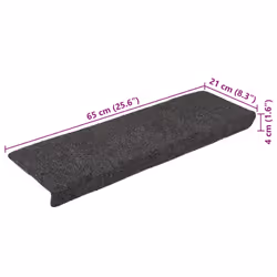 vidaXL Stair Mats Carpet Stair Treads Decor Stair Step Protector Needle Punch - anthracite, 30 pcs - Additional view 7