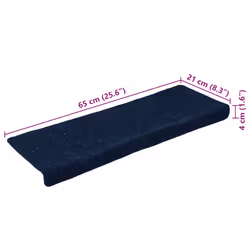 vidaXL Stair Mats Carpet Stair Treads Decor Stair Step Protector Needle Punch - navy, 30 pcs - Additional view 7