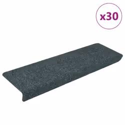 vidaXL Stair Mats Carpet Stair Treads Decor Stair Step Protector Needle Punch - green, 30 pcs