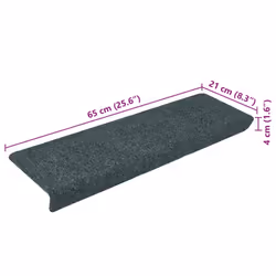 vidaXL Stair Mats Carpet Stair Treads Decor Stair Step Protector Needle Punch - green, 30 pcs