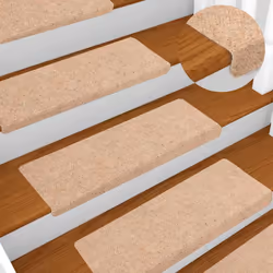 vidaXL Stair Mats Carpet Stair Treads Decor Stair Step Protector Needle Punch - cream, 20 pcs - Additional view 4