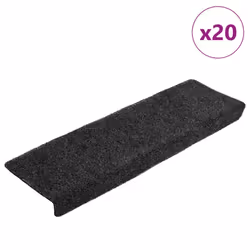vidaXL Stair Mats Carpet Stair Treads Decor Stair Step Protector Needle Punch - grey, 20 pcs