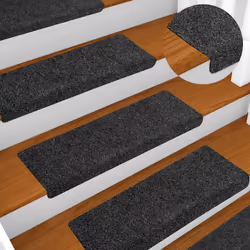 vidaXL Stair Mats Carpet Stair Treads Decor Stair Step Protector Needle Punch - grey, 20 pcs - Additional view 4