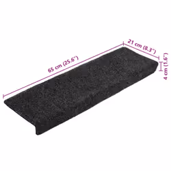 vidaXL Stair Mats Carpet Stair Treads Decor Stair Step Protector Needle Punch - grey, 20 pcs - Additional view 7