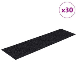 vidaXL Self-adhesive Stair Mats Decoration Stair Protector Anti-slip Stair Rug - black, 76 x 20 cm