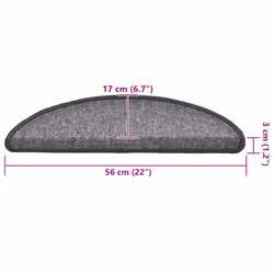 vidaXL Stair Mats 30 pcs Dark Grey 56x17x3 cm stair rug stair protector - Additional view 7
