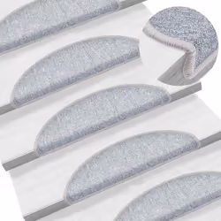 vidaXL Stair Mats 30 pcs Light Grey 56x17x3 cm stair rug stair protector - Additional view 4
