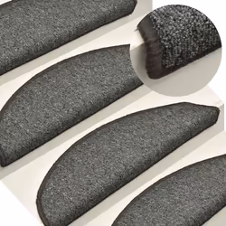vidaXL Carpet Stair Treads Dark Green Stair Step Rug Protection Home Decor - dark grey, 56 x 17 x 3 cm/ 30 pcs - Additional view 4