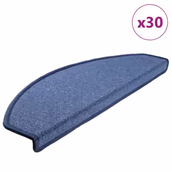 vidaXL Stair Mats 30 pcs Blue 65x24x4 cm stair rug stair protector