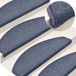 vidaXL Carpet Stair Treads Dark Green Stair Step Rug Protection Home Decor - dark grey and blue, 65 x 24 x 4 cm/ 30 pcs - Additional view 4