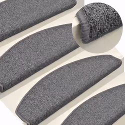 vidaXL Carpet Stair Treads Dark Green Stair Step Rug Protection Home Decor - dark grey, 65 x 24 x 4 cm/ 30 pcs - Additional view 4