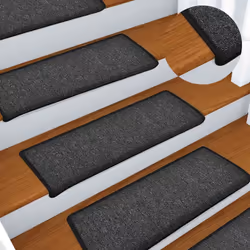 vidaXL Carpet Stair Treads Stair Mat Stair Step Protector Rugs Decoration - anthracite - Additional view 4