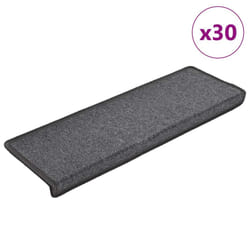 vidaXL Carpet Stair Treads Stair Mat Stair Step Protector Rugs Decoration - dark grey