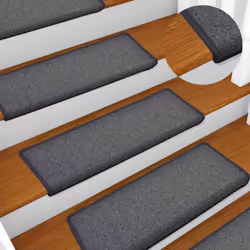 vidaXL Carpet Stair Treads Stair Mat Stair Step Protector Rugs Decoration - dark grey - Additional view 4