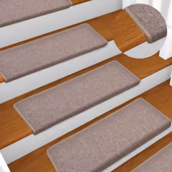 vidaXL Carpet Stair Treads Stair Mat Stair Step Protector Rugs Decoration - light brown - Additional view 5