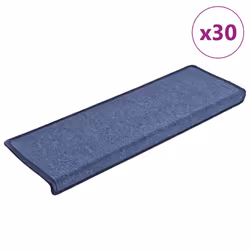 vidaXL Carpet Stair Treads Stair Mat Stair Step Protector Rugs Decoration - blue