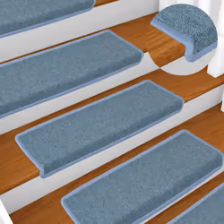 vidaXL Carpet Stair Treads Stair Mat Stair Step Protector Rugs Decoration - light blue - Additional view 4