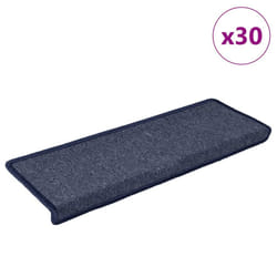 vidaXL Carpet Stair Treads Stair Mat Stair Step Protector Rugs Decoration - grey and blue