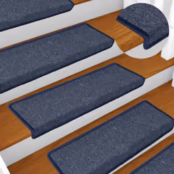 vidaXL Carpet Stair Treads Stair Mat Stair Step Protector Rugs Decoration - grey and blue - Additional view 4
