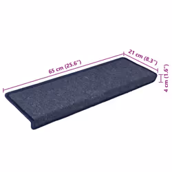 vidaXL Carpet Stair Treads Stair Mat Stair Step Protector Rugs Decoration - grey and blue - Additional view 7