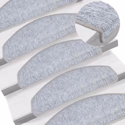 vidaXL Carpet Stair Treads Dark Green Stair Step Rug Protection Home Decor - light grey, 65 x 24 x 4 cm/ 20 pcs - Additional view 4