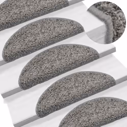 vidaXL Stair Mats Home Decorative Stair Step Rug Carpet Protector Tread Mat - grey, 56 x 17 x 3 cm/ 30 pcs - Additional view 4