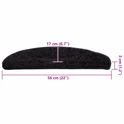 vidaXL Stair Mats Home Decorative Stair Step Rug Carpet Protector Tread Mat - black, 56 x 17 x 3 cm/ 30 pcs - Additional view 3