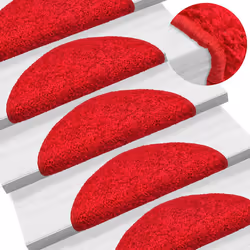 vidaXL Stair Mats Home Decorative Stair Step Rug Carpet Protector Tread Mat - red, 56 x 17 x 3 cm/ 30 pcs - Additional view 4