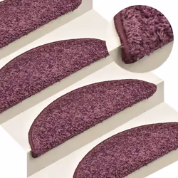 vidaXL Stair Mats Home Decorative Stair Step Rug Carpet Protector Tread Mat - dark purple, 56 x 17 x 3 cm/ 30 pcs - Additional view 4