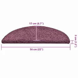 vidaXL Stair Mats Home Decorative Stair Step Rug Carpet Protector Tread Mat - dark purple, 56 x 17 x 3 cm/ 30 pcs - Additional view 7