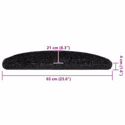 vidaXL Stair Mats Home Decorative Stair Step Rug Carpet Protector Tread Mat - black, 65 x 21 x 4 cm/ 30 pcs - Additional view 7