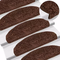 vidaXL Stair Mats Home Decorative Stair Step Rug Carpet Protector Tread Mat - brown, 65 x 21 x 4 cm/ 30 pcs - Additional view 4