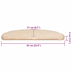 vidaXL Stair Mats Home Decorative Stair Step Rug Carpet Protector Tread Mat - cream, 65 x 21 x 4 cm/ 30 pcs - Additional view 3